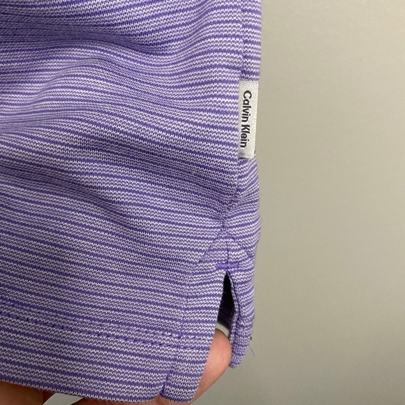 Calvin Klein Men's Purple Horizontal Stripe Short Sleeve Polo Shirt Size XXL - Picture 5 of 12